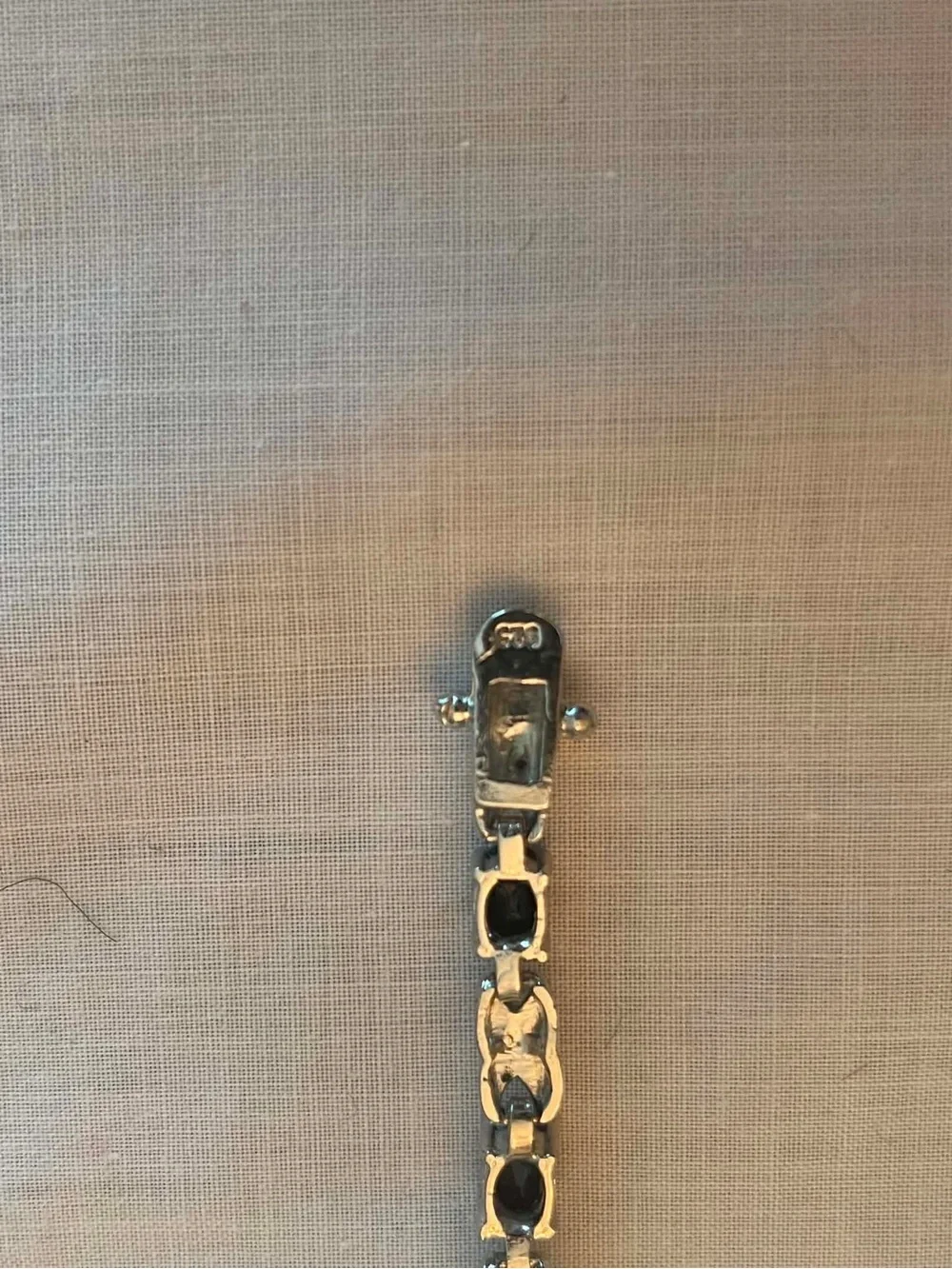 Sterling Silver Black Stone Butterfly Link Bracelet 7.5”